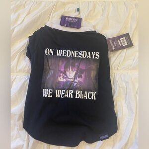 Wednesday Addams Dog Shirt Large – “On Wednesdays We Wear Black”